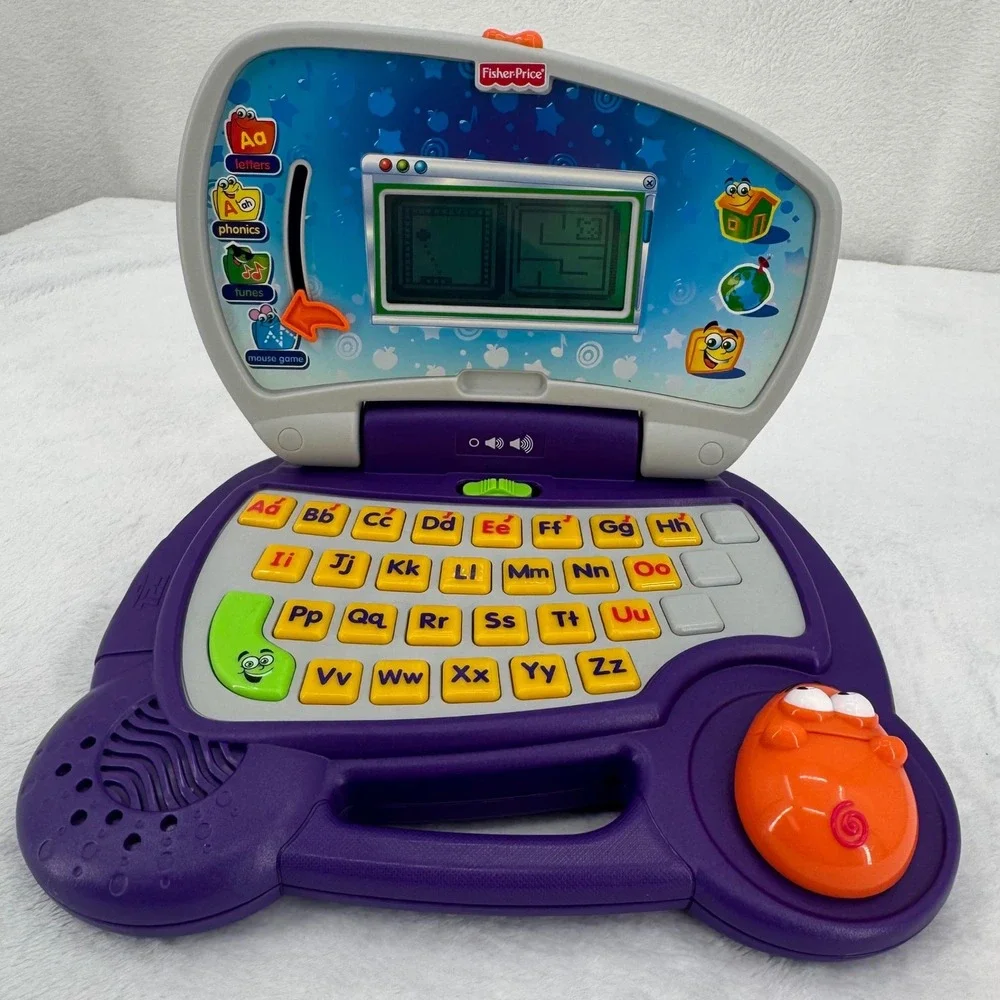 Vintage Fisher Price Fun 2 Learn Laptop 2006 Music Phonics Educational Toy WORKS